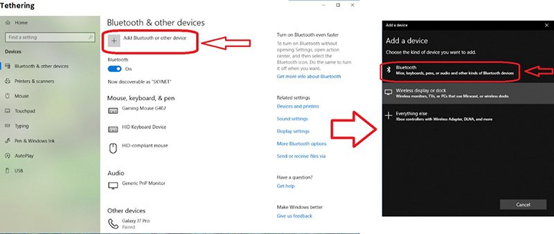 Add Bluetooth or other devices then select Bluetooth