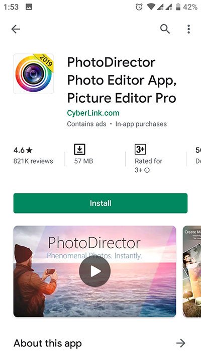 PhotoDirector Photo Editor App