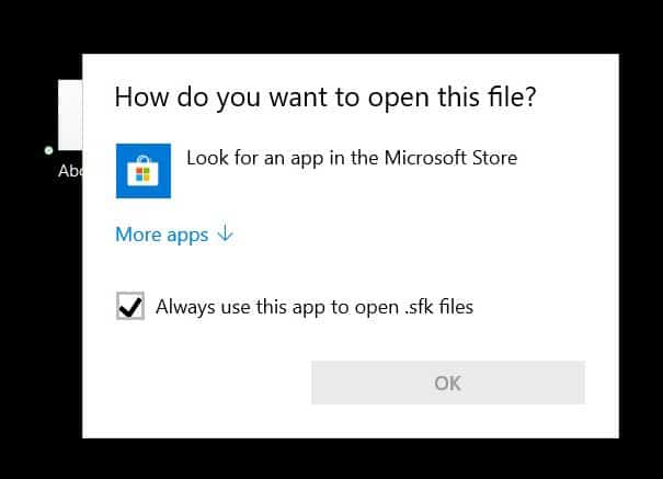Click on More Apps if file not opening