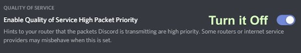 Disable Discord Quality of Service