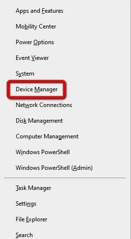 windows X device manager