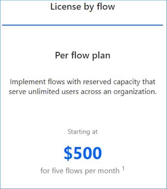 microsoft flow pricing by flow