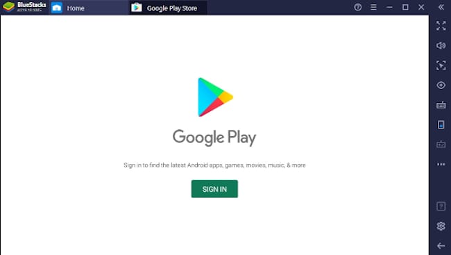 sign into google play account on bluestacks