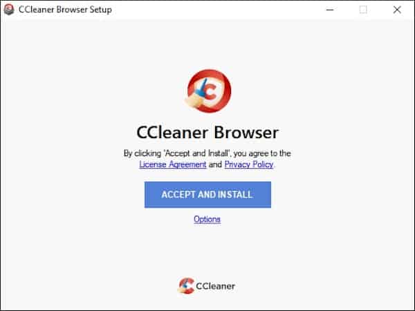 ccleaner browser setup window