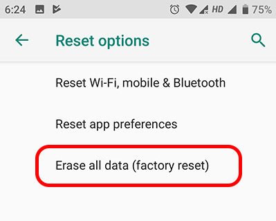 factory reset to solve unfortunately maps has stopped error