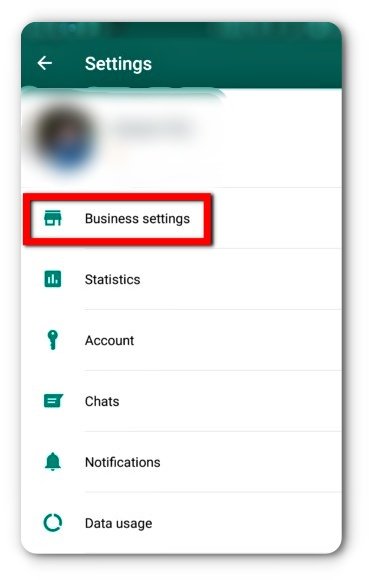 Business settings for complete business profile