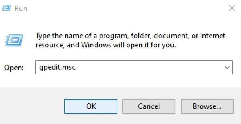 open run program and type gpedit.msc