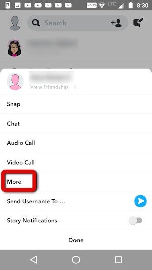 Click on more to get options like remove friends