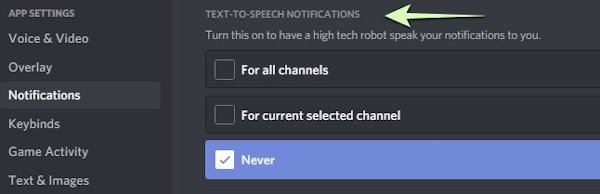 discord text to speech notifications