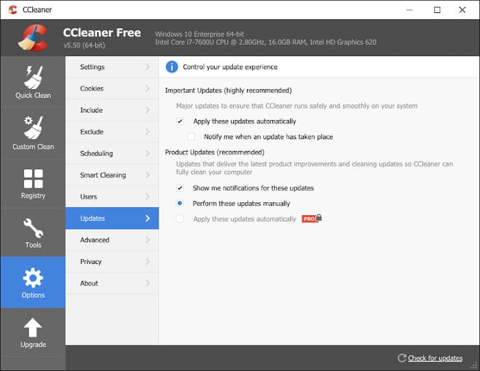 ccleaner interface