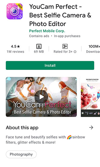 YouCam Perfect - Best Selfie Camera & Photo Editor