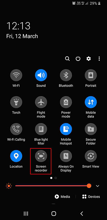 process to turn on screen recorder