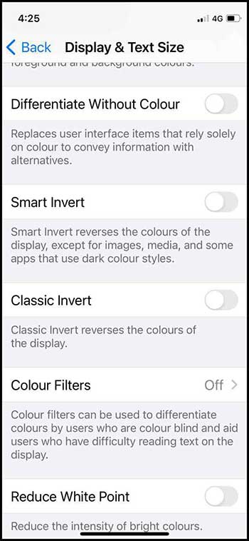 choose between smart invert and classic invert