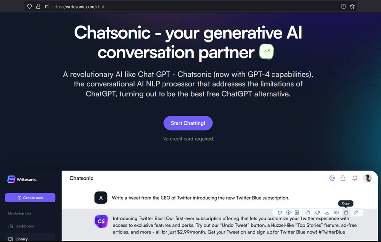 ChatSonic ChatGPT alternative